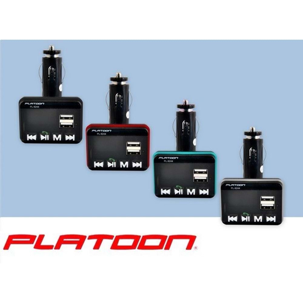 Platoon PL-9244 Usb Destekli Bluetooth Araç Çakmaklık Fm Transmitter