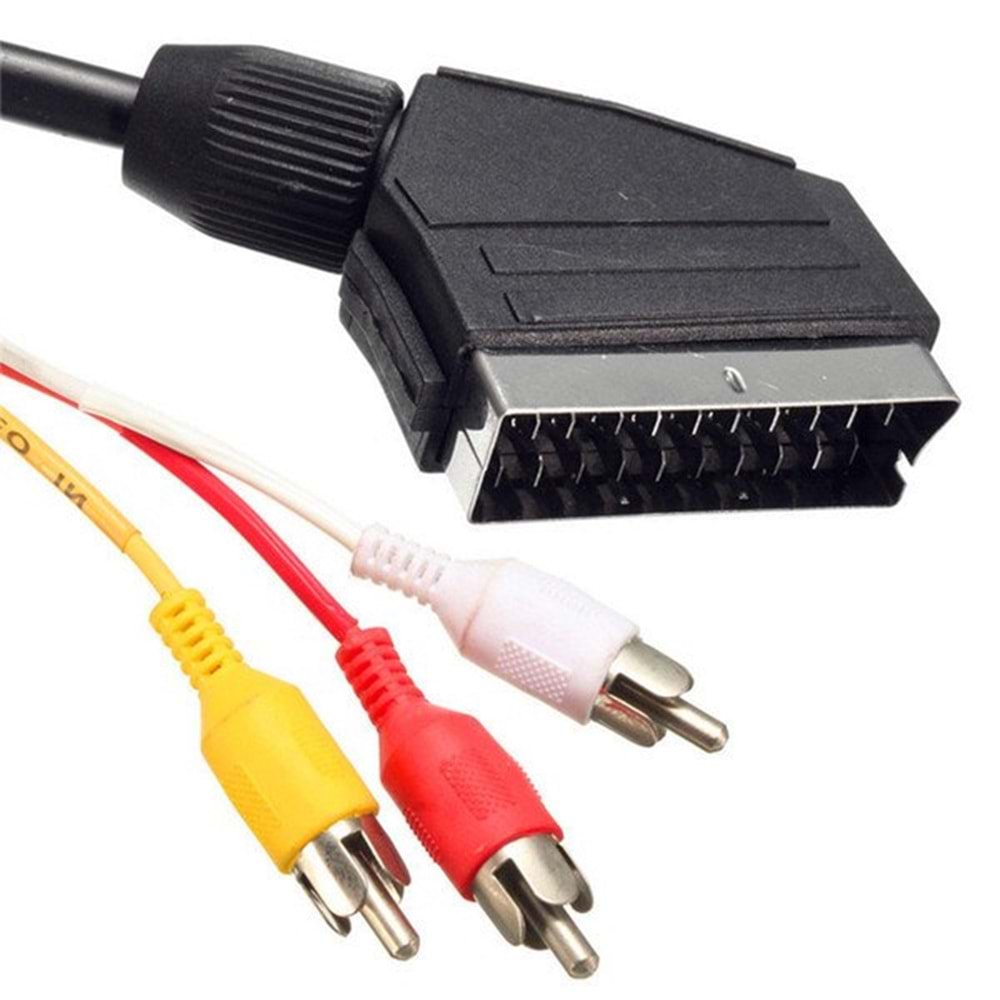 Powermaster SCART TO 3RCA 1.2m Kablo