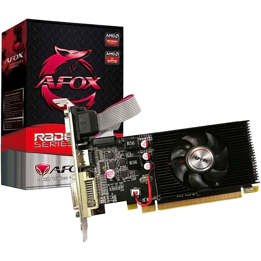 Afox R5 230 2GB 64Bit DDR3 16X DVI, HDMI, VGA, Low Profile, Fansız Pasif Soğutma