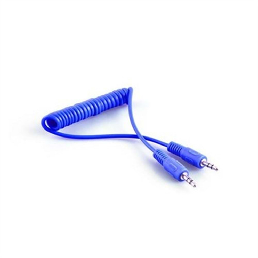 S-link SL-SP5 1m Stereo M/M Mavi Spiral Ses Kablosu