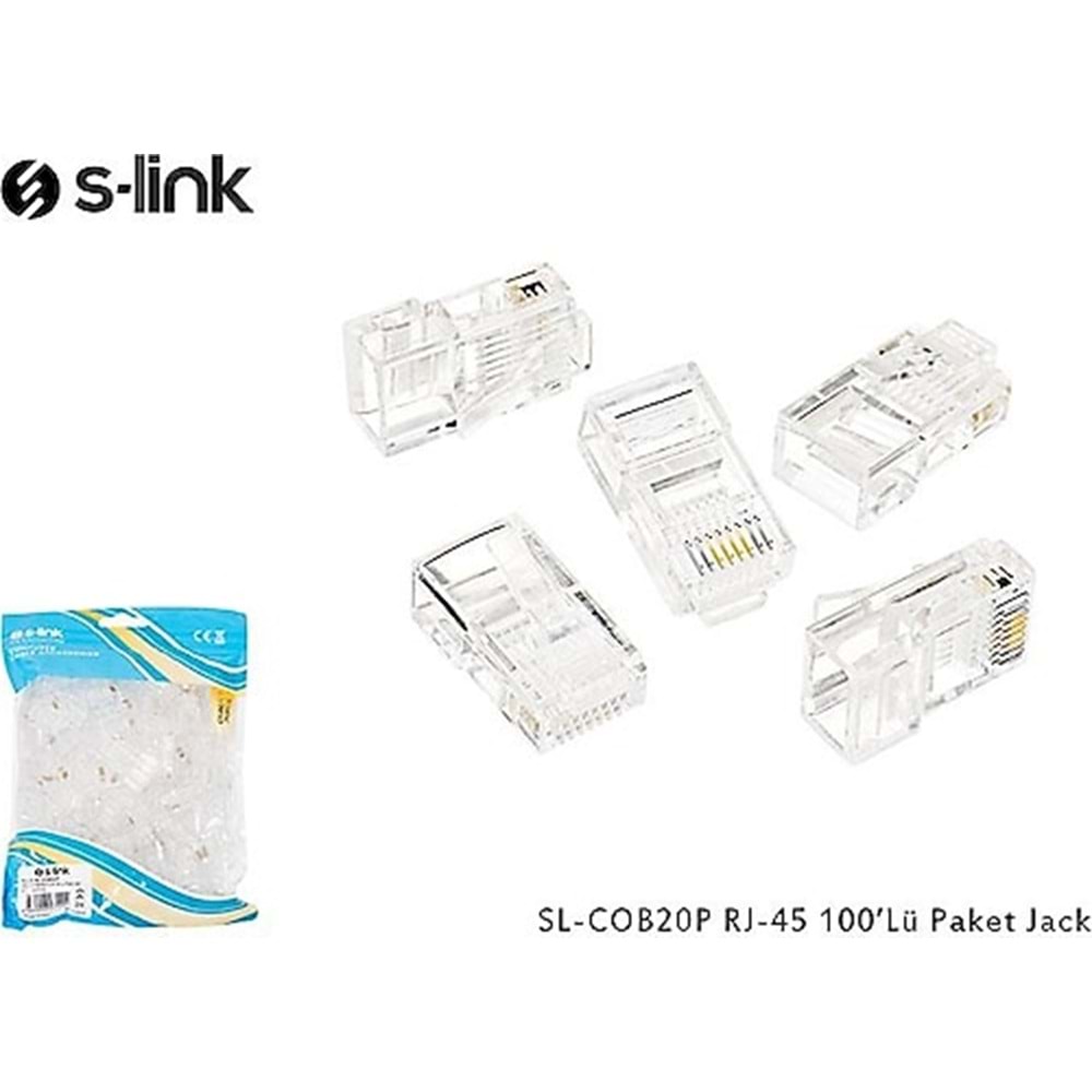 S-link SL-COB20P RJ-45 100 Lü Paket Yeni Nesil Jack