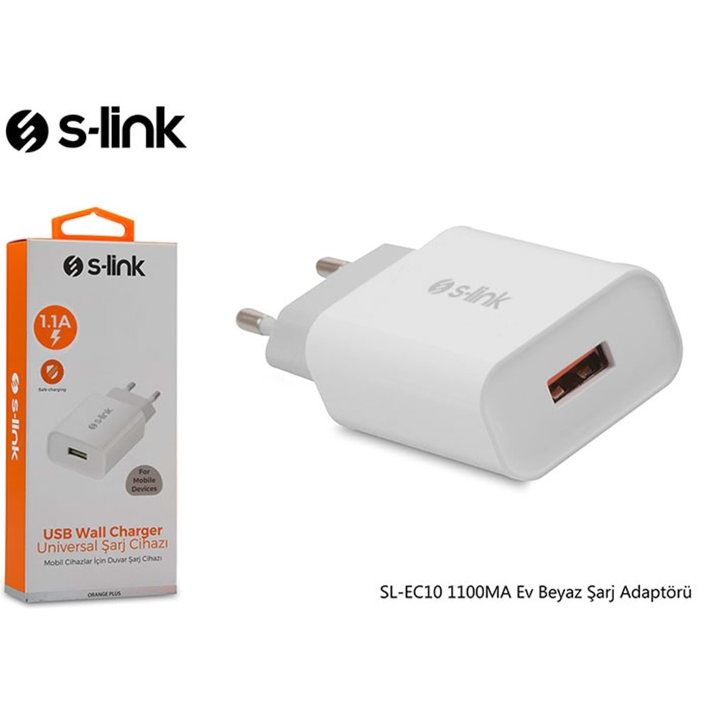 S-link SL-EC10 1100MA Ev Beyaz Şarj Adaptörü