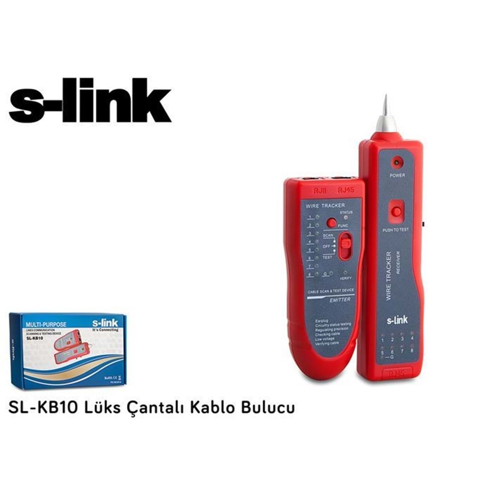 S-Link SL-KB10 Lüks Çantalı Kablo Bulucu ve Tester