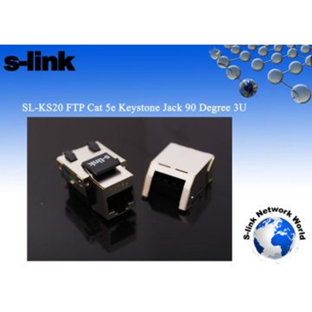 S-Link SL-KS20 FTPCat5E Keystone Jack (3U 90 De)