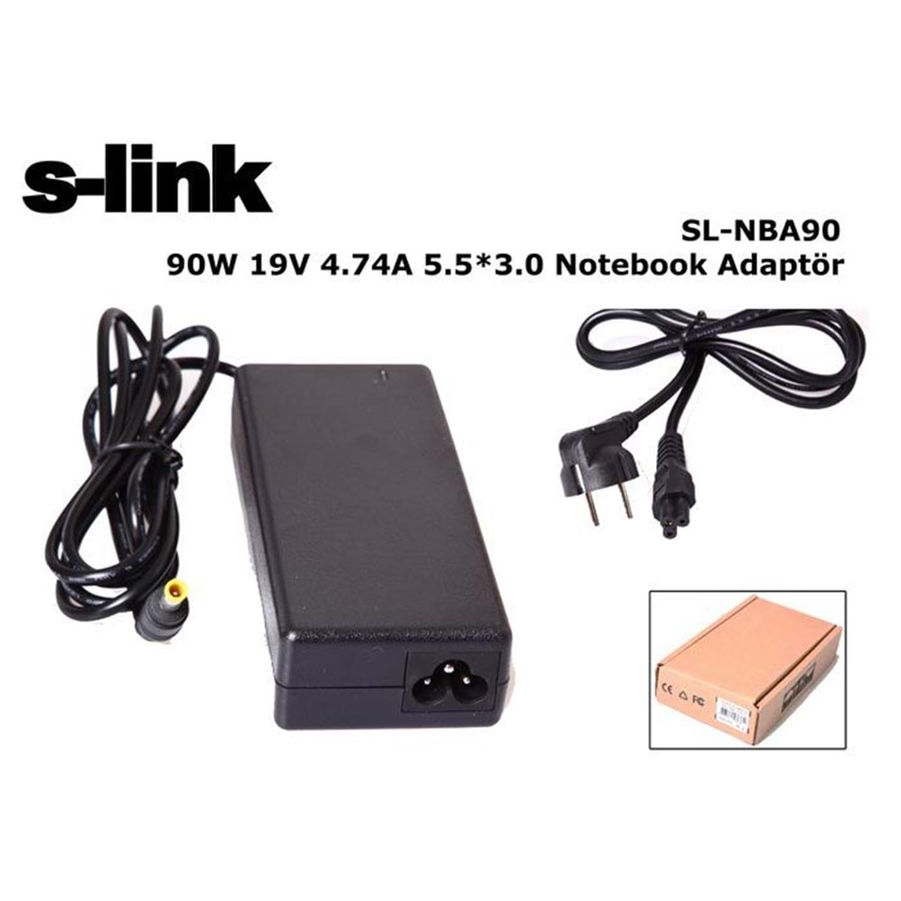 S-link SL-NBA90 5.5*3.0 İğneli Yuvarlak Uç Şarj Adaptörü