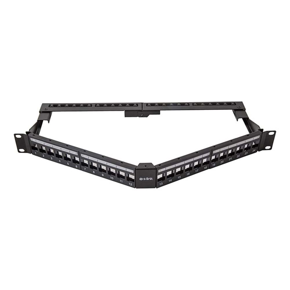 S-Link SL-P625 24 lü Kolay Kullanımlı, UTP BOŞ V Şeklinde Patch Panel