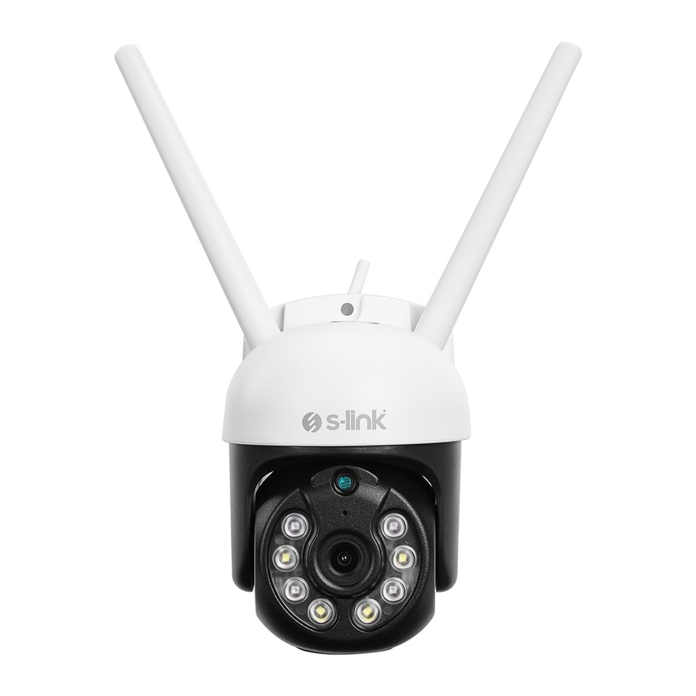 S-link SL-PTZ01 Siyah/Beyaz 3MP Lens 2.8mm Hareket algılamalı Smart PTZ Dome TF Kart Dual Band Wifi IP Kamera Tuya