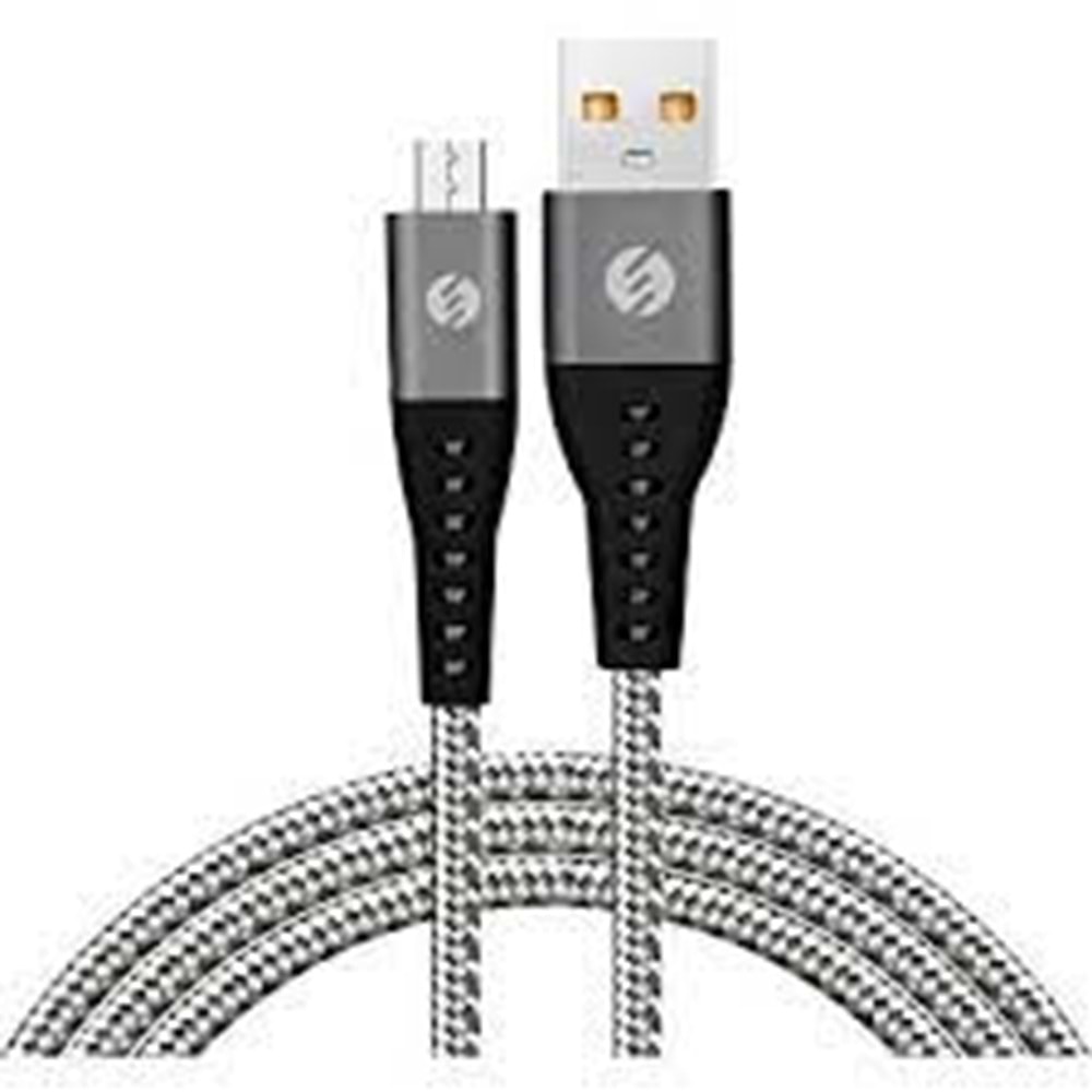 S-link SL-STM60M 3A Fast Şarj Micro Usb Gri Data + Sarj Kablosu