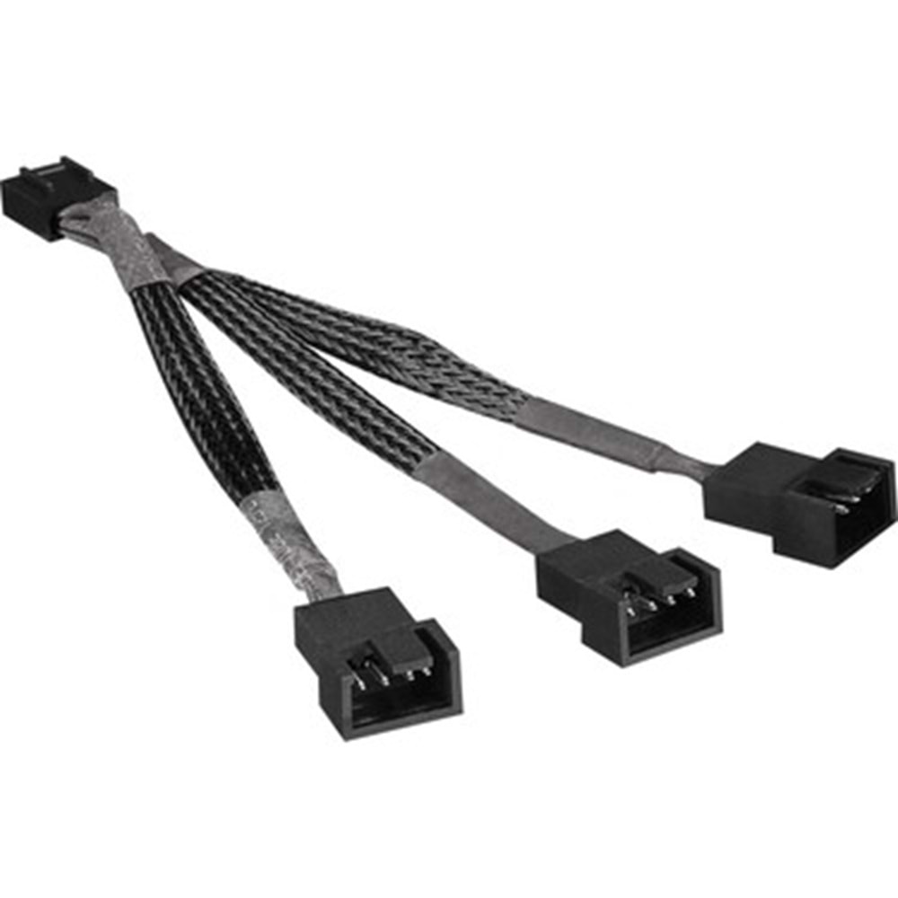 S-link SLX-F301 3to1 3*Male 4Pin+1*Female 4Pin 10cm Örgülü 360mm CPU Fan Birleştirme Kablosu
