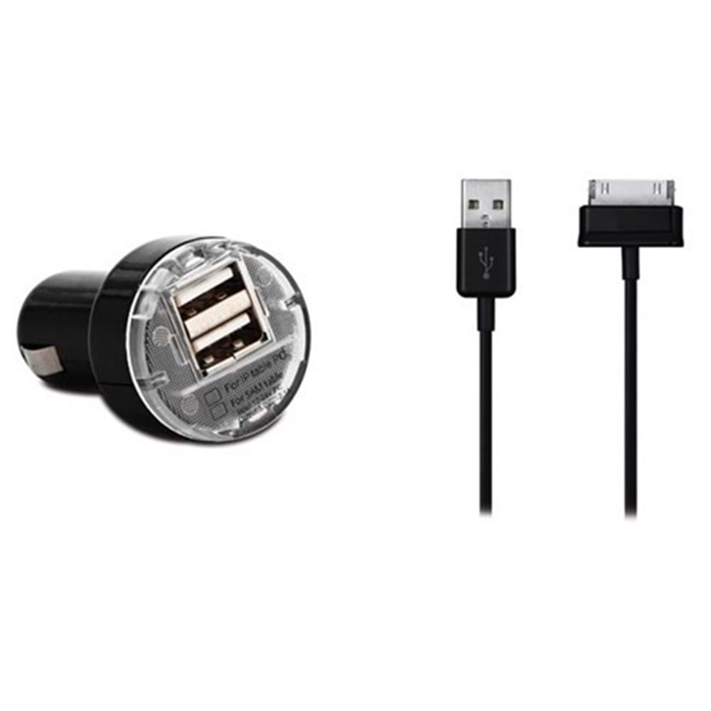 S-link SMG-482 Samsung Tabletler 2in1 2000MA 2*Usb Araba Şarj + Kablosu