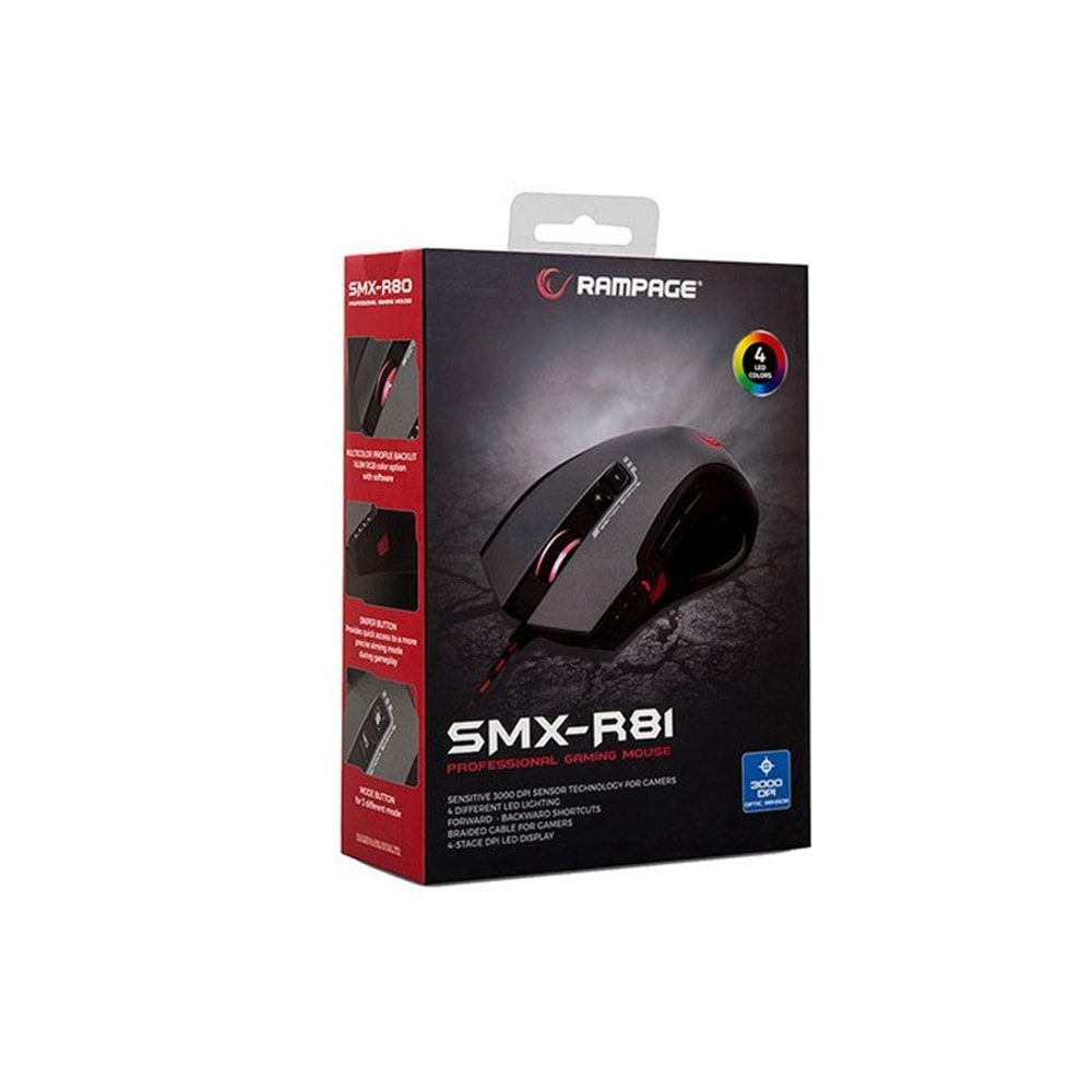 Everest Rampage SMX-R81 3000dpi RGB Gaming Mouse