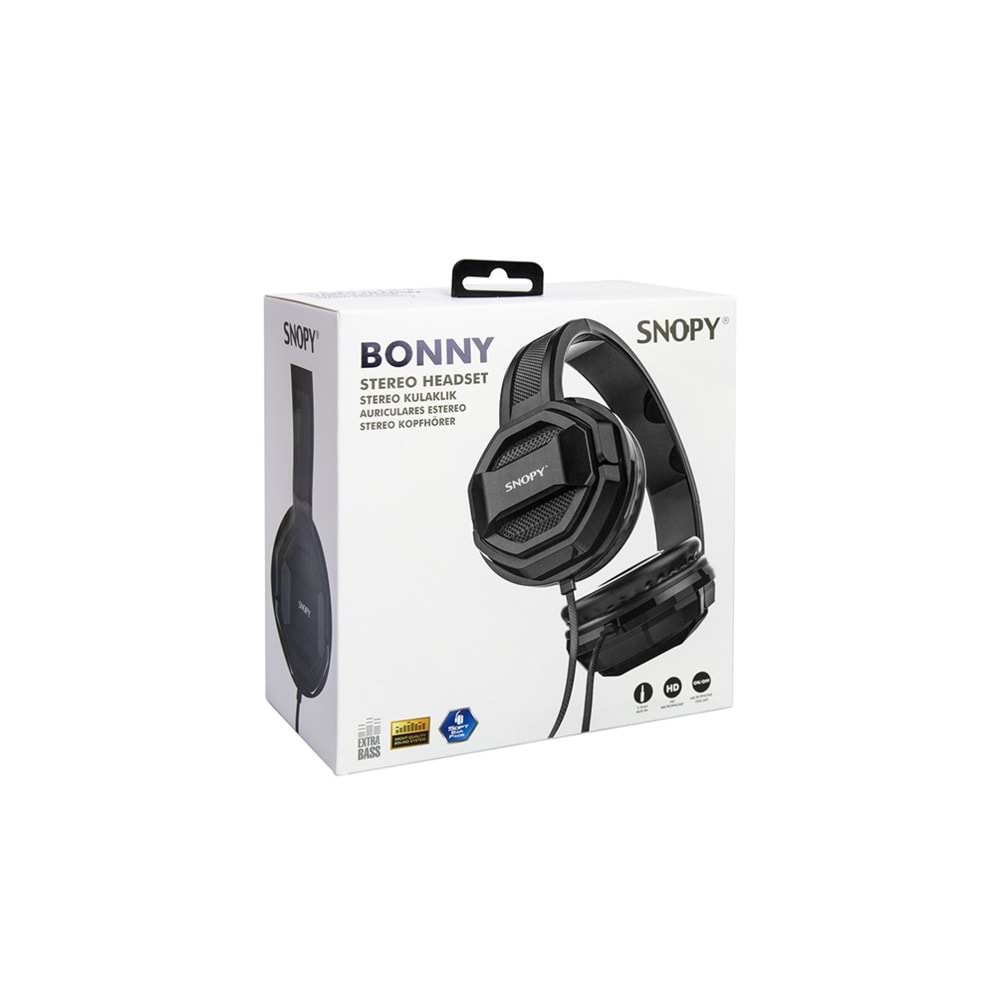 SNOPY SN-101 BONNY SİYAH PC-TELEFON MİKROFONLU KULAKLIK