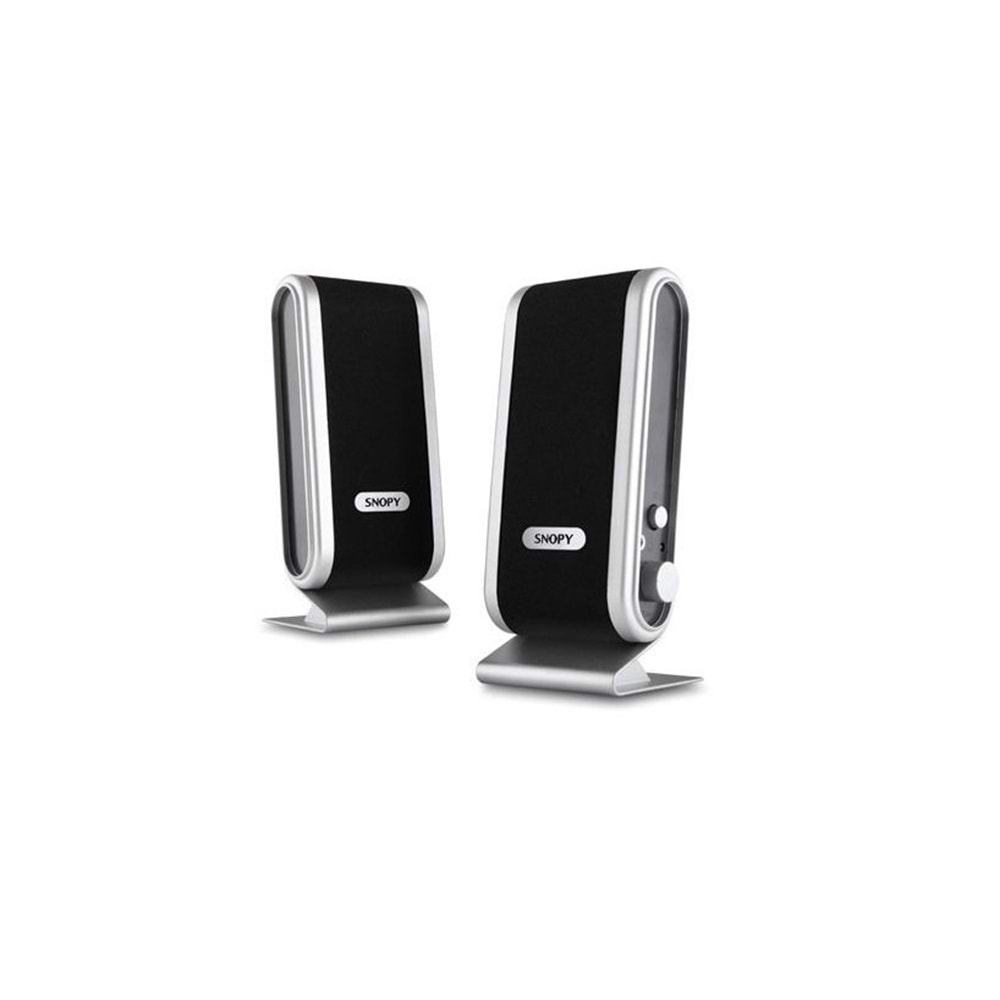 Snopy SN-820 2.0 Siyah/Gümüş Lcd İnce Tasarım USB Speaker...Tüm Multimedya Cihazlarına Uyumlu Zarif Tasarım 1+1 Speaker