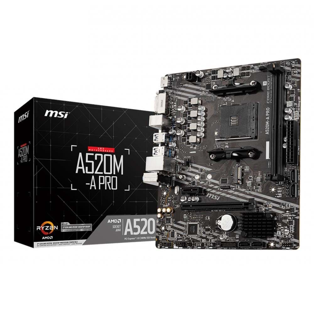 MSI A520M-A PRO DDR4 4600/1866Mhz M.2 M.ATX AM4