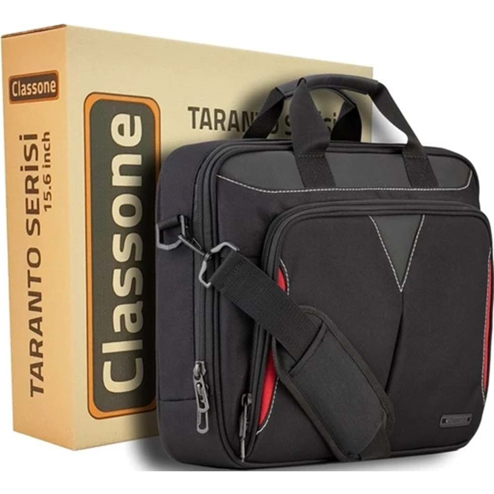 Classone Taranto Serisi VP3000 15.6 inch WTXpro Su Geçirmez Kumaş Laptop El Çantası -Siyah
