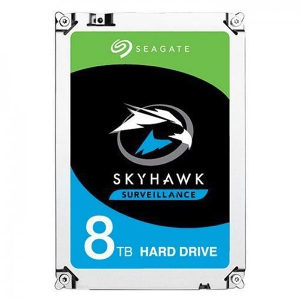 Seagate 8TB SkyHawk ST8000VX004 Sata 3.0 7200RPM 256MB 3.5'' Dahili Güvenlik Diski