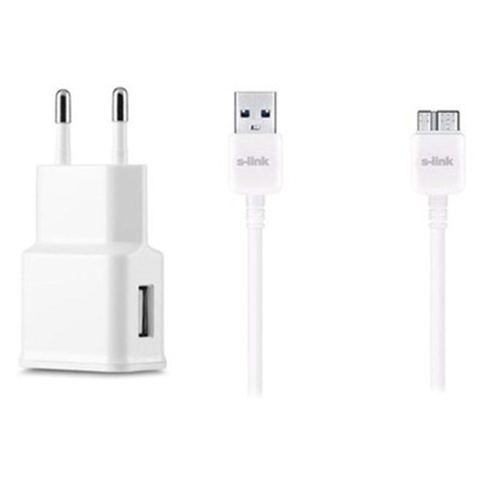 SMG-492 Micro Usb3.0 Samsung Note3 2000MA 2 in 1 Ev Şarjı ve Kablosu