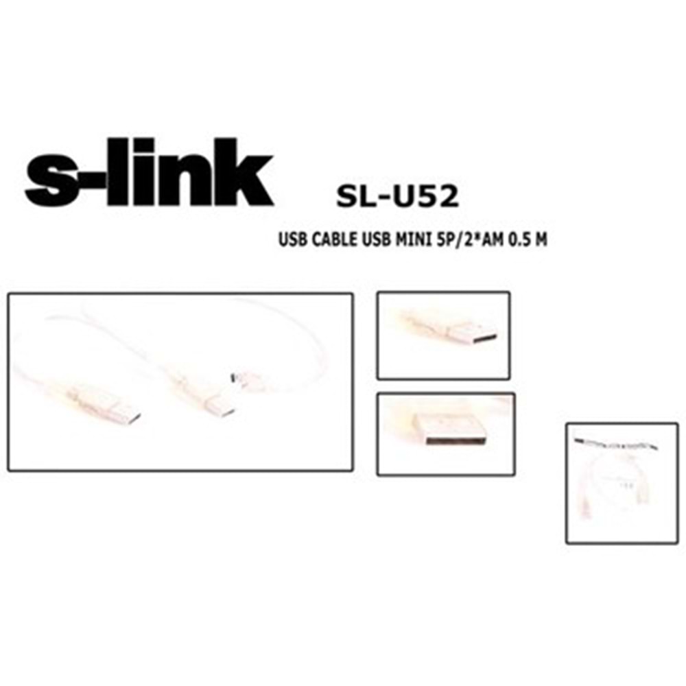 Usb2.0 2*AM/+USB 5Pin Hdd Kablosu S-link SL-U52