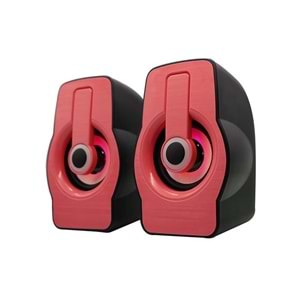 Snopy SN-X23 2.0 Multimedia RGB Işıklı 3W*2 Siyah/Kırmızı USB Speaker