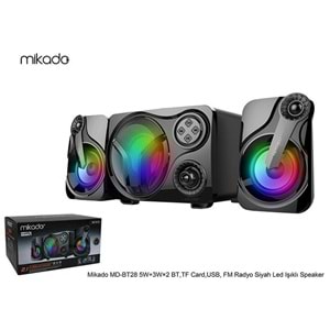 Mikado MD-BT28 5W+3W×2 BT,TF Card,USB, FM Radyo Siyah Led Işıklı Speaker