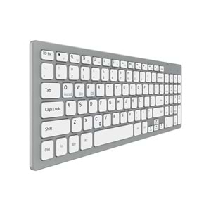 Everest KB-80W Beyaz/Gümüş 2.4Ghz Ultra İnce Q Mac/Win/Android/Ios Uyumlu Kablosuz klavye