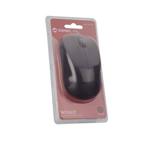 Everest SM-215 Usb Siyah 1.5m Usb Kablolu Mouse