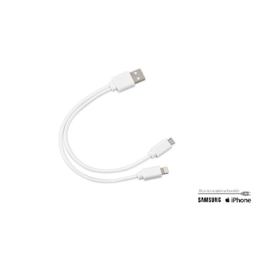 S-link SL-IP53 Usb iPhone 6/7/8 + Micro 5Pin Çevirici Kablo...Cep Telefonu Şarj Kablosu, Dock-Powerbank Şarj Kablosu Olarak Kullanılabilen Lightning-Usb Kablosu ve Usb Micro Usb Kablo