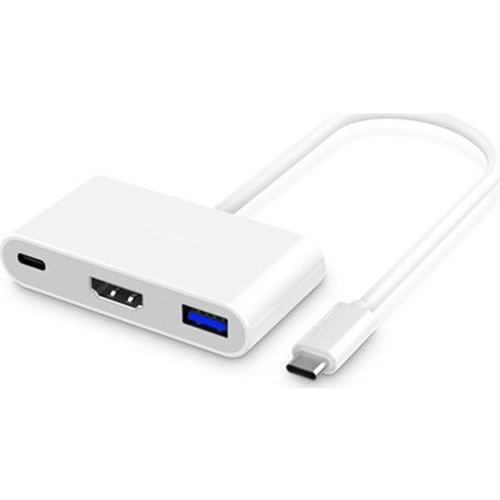 Hytech HY-USBC20 1080P Metal Type-C to HDMI+usb3.0+pd Kablo