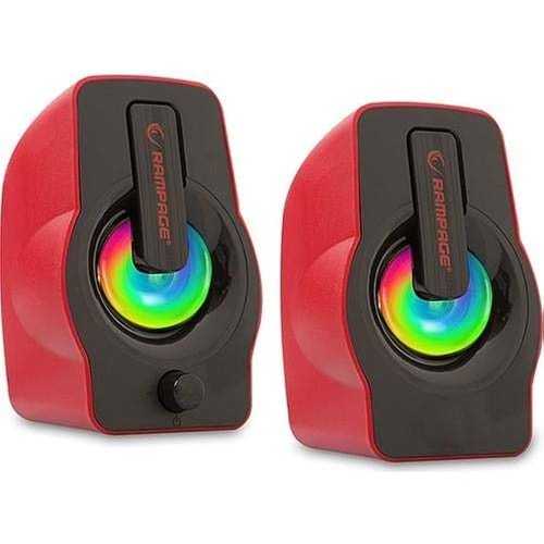 Rampage RMS-G7 FALSETTO 2.0 6 Watt RGB Ledli Kırmızı Multimedia Gaming USB Speaker