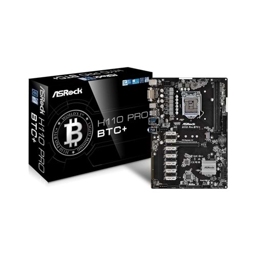 ASRock H110 PRO BTC+ Intel LGA1151 H110 DDR3 1600 Mhz MicroATX Anakart