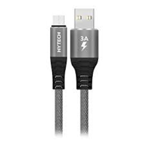Hytech HY-X210 3A Micro Usb 1m Gri Data + Sarj Kablosu
