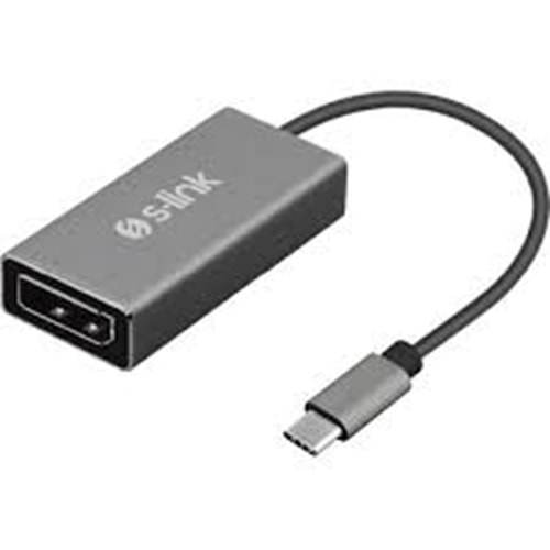 S-link Swapp SW-U510 Gri Metal Type-C to DisplayPort 4K Çevirici Adaptör