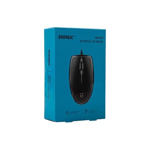 Everest SM-M7 Usb Siyah 3D Optik Led Mouse