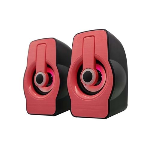 Snopy SN-X23 2.0 Multimedia RGB Işıklı 3W*2 Siyah/Kırmızı USB Speaker