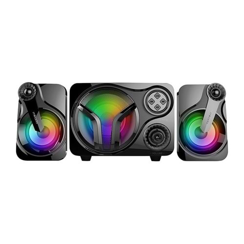 Mikado MD-BT28 5W+3W×2 BT,TF Card,USB, FM Radyo Siyah Led Işıklı Speaker