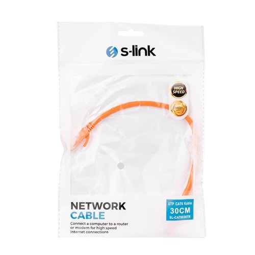 S-link SL-CAT6030TR 30cm Turuncu Utp CAT6 Kablo