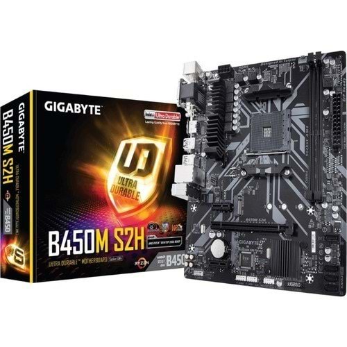 GIGABYTE B450M S2H AMD B450 2133MHz DDR4 Soket AM4 mATX Anakart