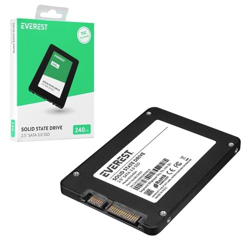 Everest ES240SH 240GB SSD 2.5 SATA 3.0 520MB/420MB SMI+HYNIX 3D NAND Flash SSD (Solid State Drive)
