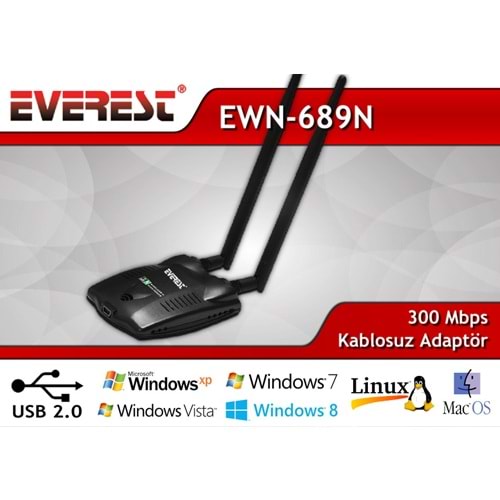 Everest EWN-689N 300 Mbps Usb Kablosuz Adaptör