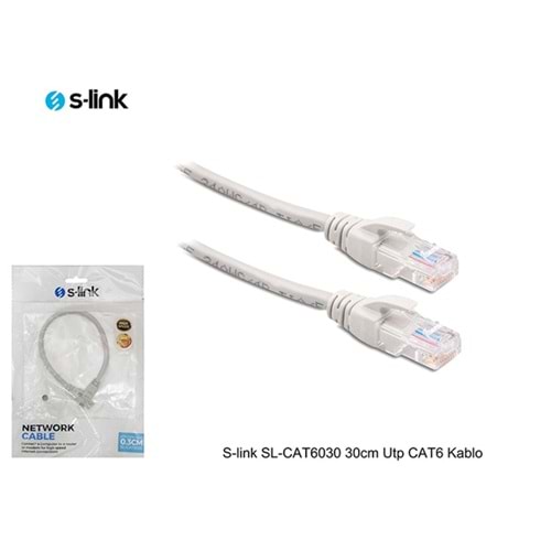 S-link SL-CAT6030 30cm Utp CAT6 Kablo
