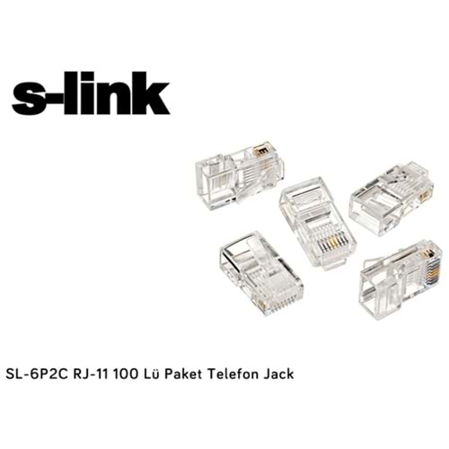 S-link SL-6P2C RJ-11 100 Lü Paket Telefon Jack