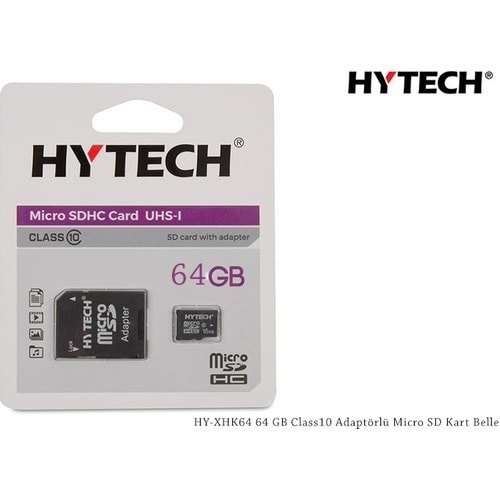 HYTECH HY-XHK64 64 GB Class10 Adaptörlü Micro SD Kart Bellek