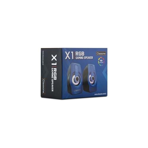 Classone X1 Blue RGB Gaming Hoparlör – Mavi