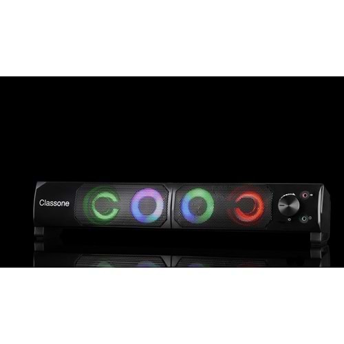 Classone X3 Gaming Soundbar, RGB Hoparlör -Siyah