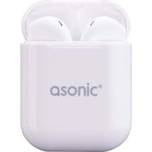 Asonic AS-TWS130 Beyaz Mobil Telefon Uyumlu Bluetooth TWS AirPods Mikrofonlu Kulaklık