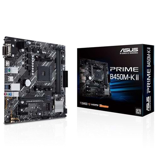 Asus PRIME B450M-K II DDR4 4400 HDMI DVI VGA M2 USB3.2 mATX BIOS Flashback