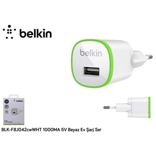 Belkin BLK-F8J042cwWHT 1000MA 5V beyaz Ev Şarj Seti