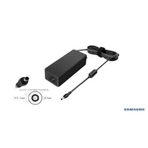 Compaxe CLS-321 Samsung Notebook Şarj Adaptörü...19V 3.16A 60W 5.5*3.0 İğneli Yuvarlak Uçlu Kolay Taşınır Tasarımlı Yüksek Verimli Samsung 19V 3.16A Adaptör