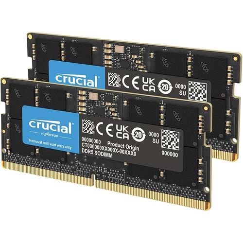 Crucial 32 GB (2x16) 5600 MHz CL46 CT2K16G56C46S5 DDR5 Notebook Ram