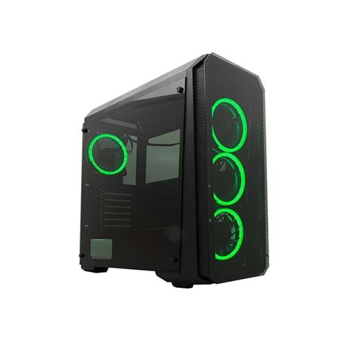 Rampage Falcon-X Siyah Usb3.0 4* Sese Duyarlı RGB Fan Temperli Cam Gaming Kasa